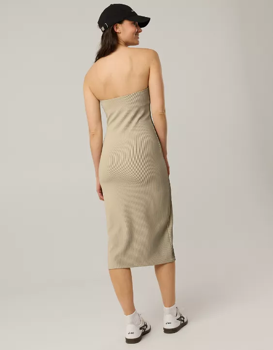 Aeo OFFLINE By Aerie Stripe Rib Night Out Midi Tube Dress