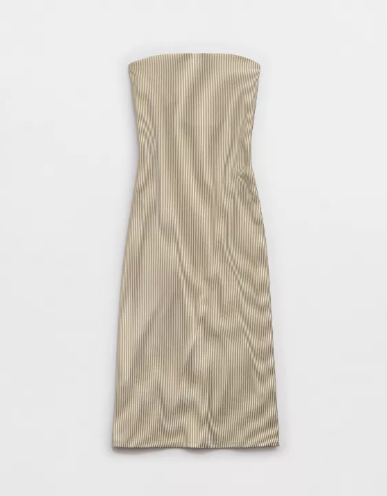 Aeo OFFLINE By Aerie Stripe Rib Night Out Midi Tube Dress