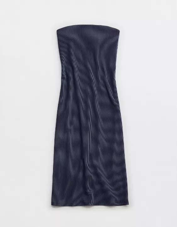 Aeo OFFLINE By Aerie Stripe Rib Night Out Midi Tube Dress