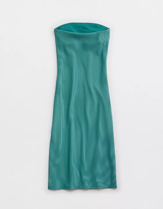 Aeo OFFLINE By Aerie Stripe Rib Night Out Midi Tube Dress
