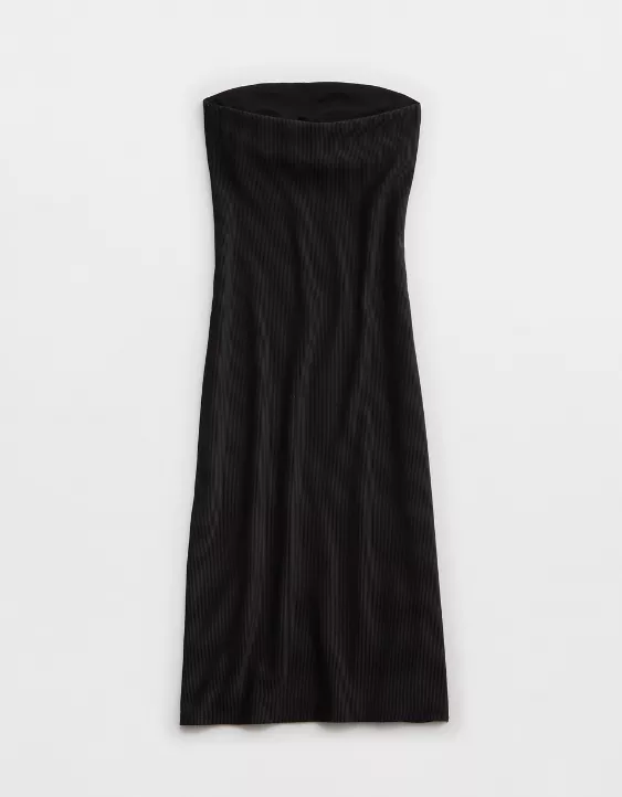 Aeo OFFLINE By Aerie Stripe Rib Night Out Midi Tube Dress