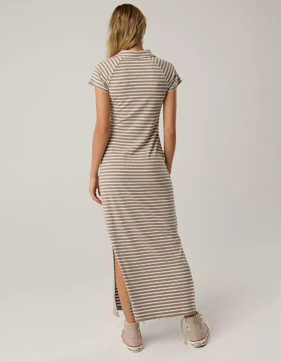 Aeo OFFLINE By Aerie Thumbs Up Heavyweight Polo Maxi Dress