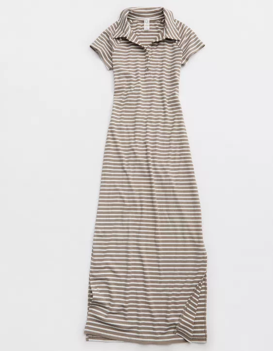 Aeo OFFLINE By Aerie Thumbs Up Heavyweight Polo Maxi Dress