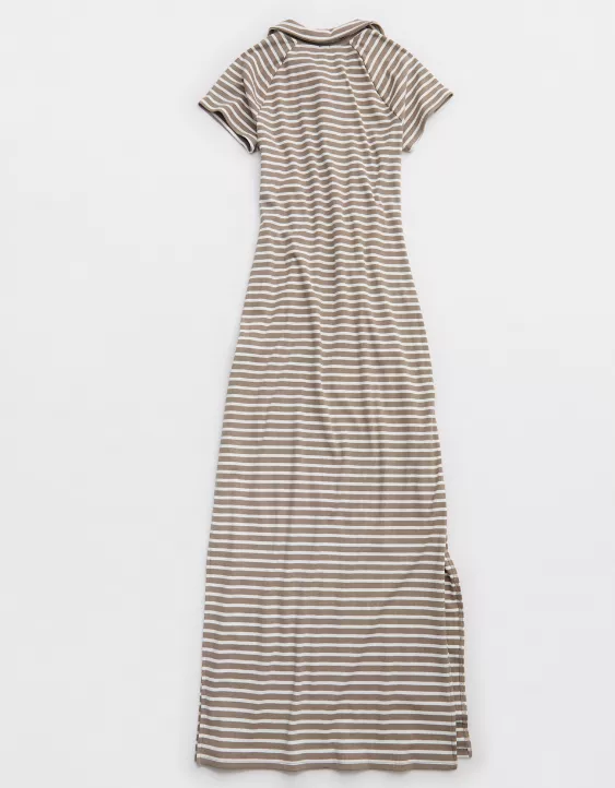 Aeo OFFLINE By Aerie Thumbs Up Heavyweight Polo Maxi Dress