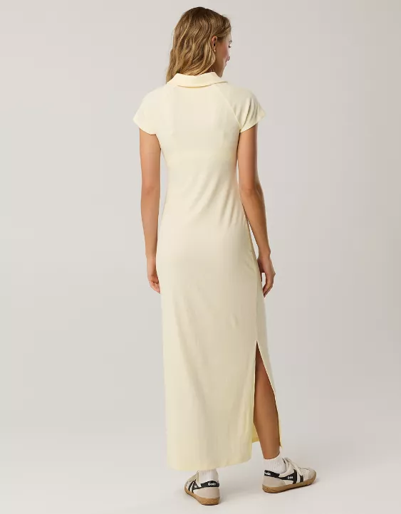 Aeo OFFLINE By Aerie Thumbs Up Heavyweight Polo Maxi Dress