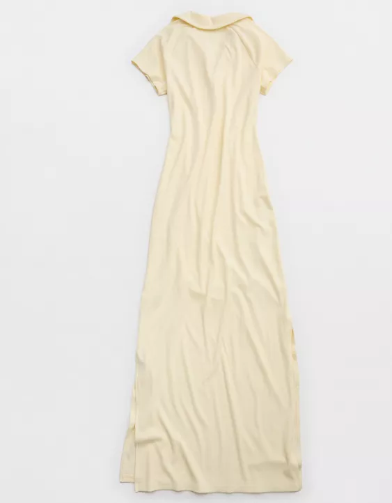 Aeo OFFLINE By Aerie Thumbs Up Heavyweight Polo Maxi Dress