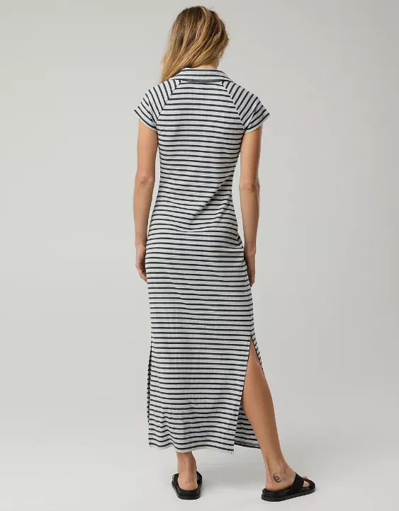 Aeo OFFLINE By Aerie Thumbs Up Heavyweight Polo Maxi Dress