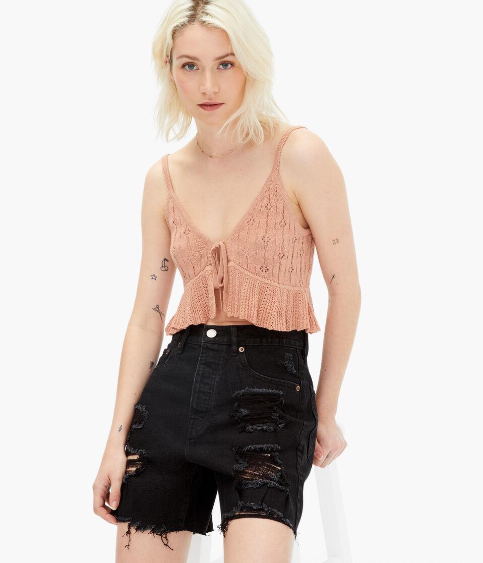 Aéropostale '90s High-Rise Baggy Hemp Denim Shorts Black