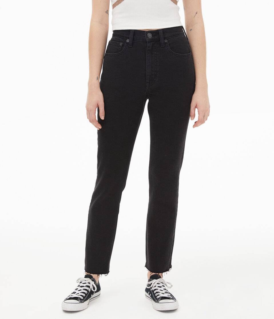 aéropostale '90s Super High-Rise Straight Jean black wash