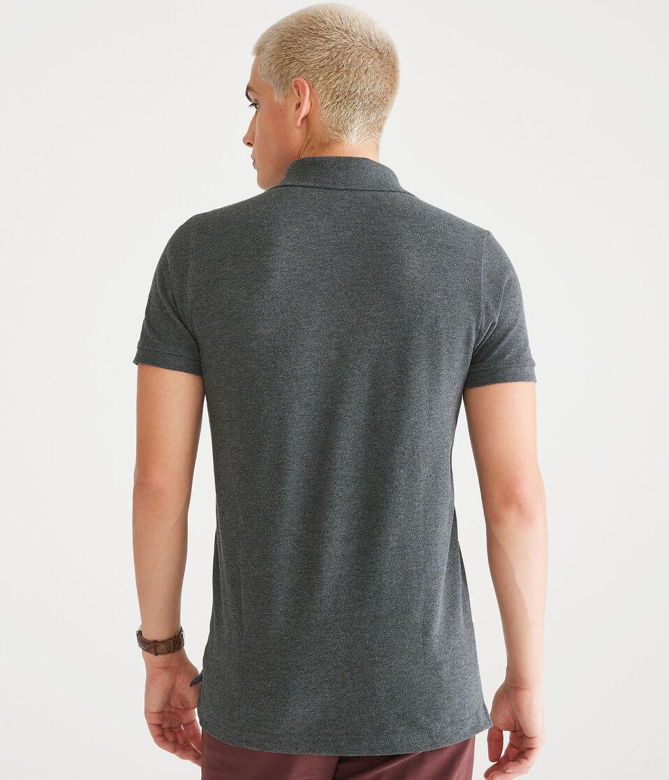 Aéropostale A87 Logo Piqué Polo Charcoal Heather Grey