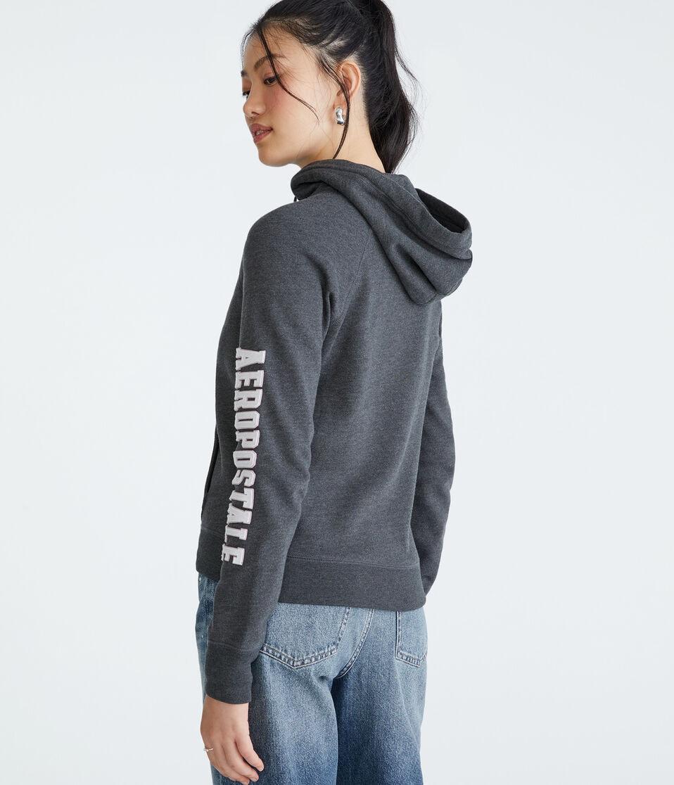 Aéropostale A87 Original Brand Full-Zip Hoodie Charcoal Heather Grey