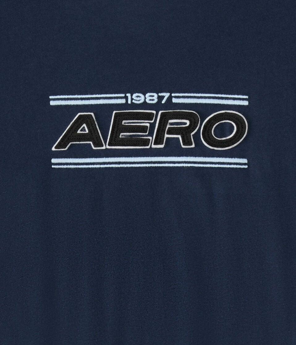 Aéropostale Aero 1987 Appliqué Graphic Tee Cadet Navy