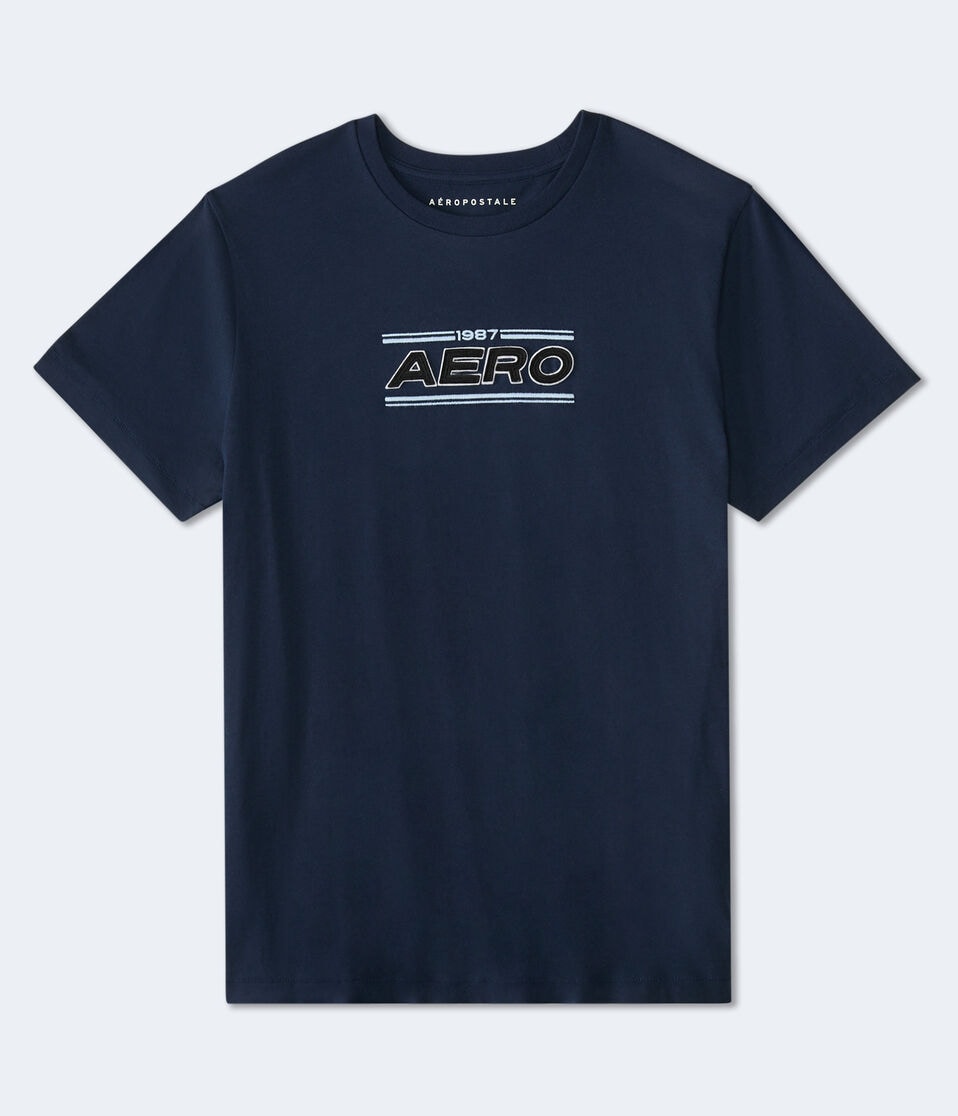 aéropostale Aero 1987 Appliqué Graphic Tee cadet navy