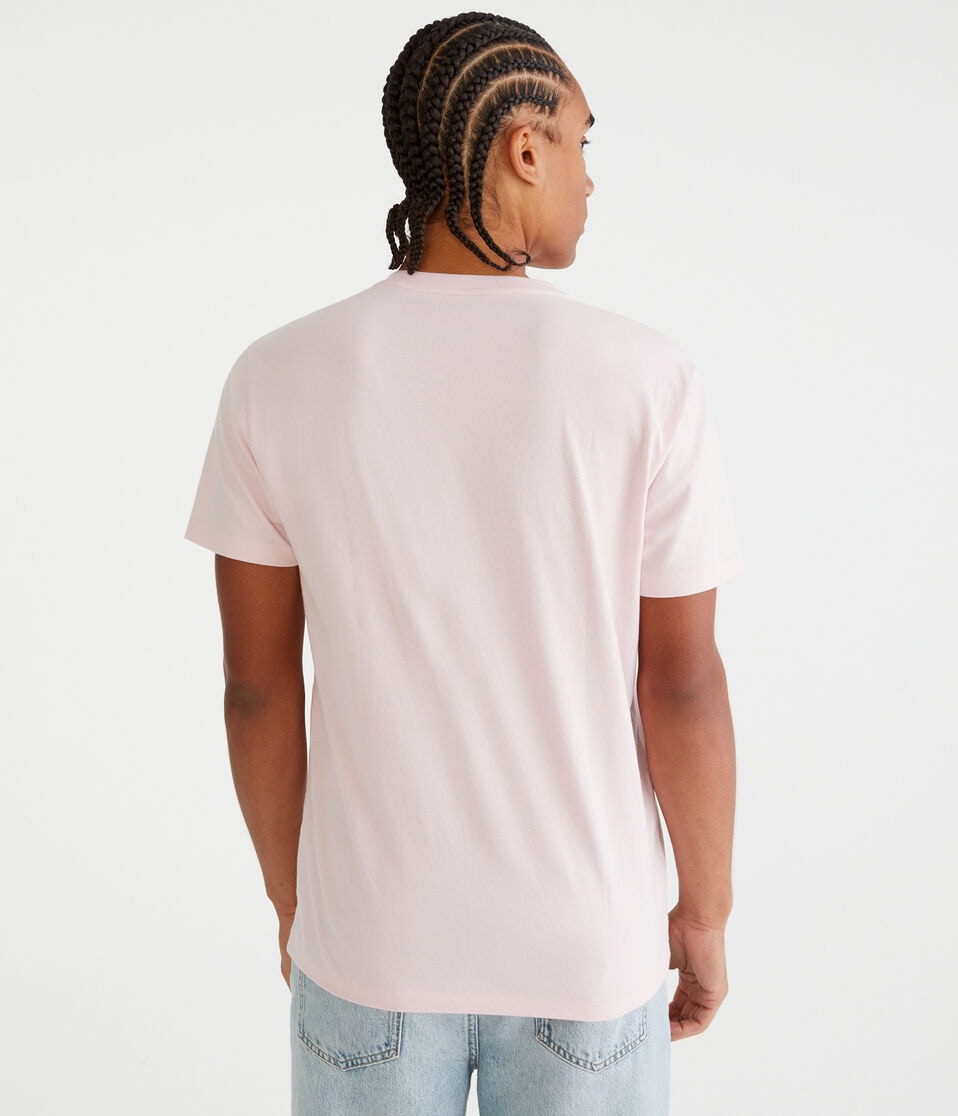 Aéropostale Aero 1987 Appliqué Graphic Tee Peach Whip