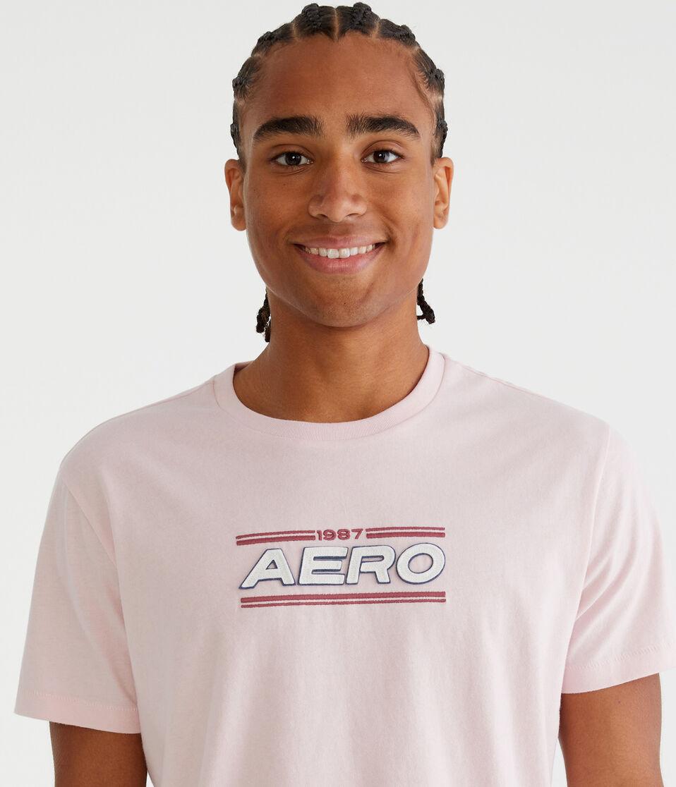 Aéropostale Aero 1987 Appliqué Graphic Tee Peach Whip