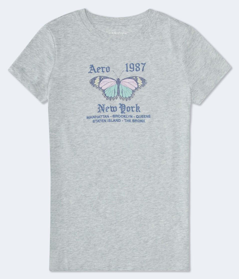 aéropostale Aero 1987 Butterfly Graphic Tee light heather grey