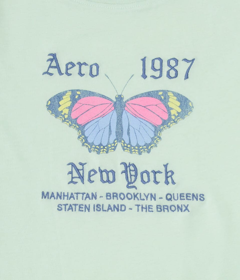 Aéropostale Aero 1987 Butterfly Graphic Tee Pale Vista