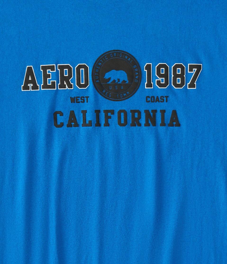 Aéropostale Aero 1987 Cali Bear Graphic Tee Victoria Blue