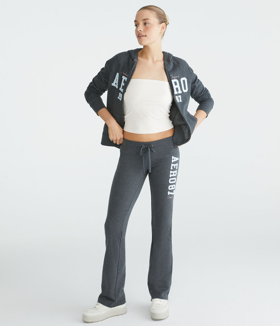 Aéropostale Aero 1987 Fit & Flare Sweatpants Charcoal Heather Grey