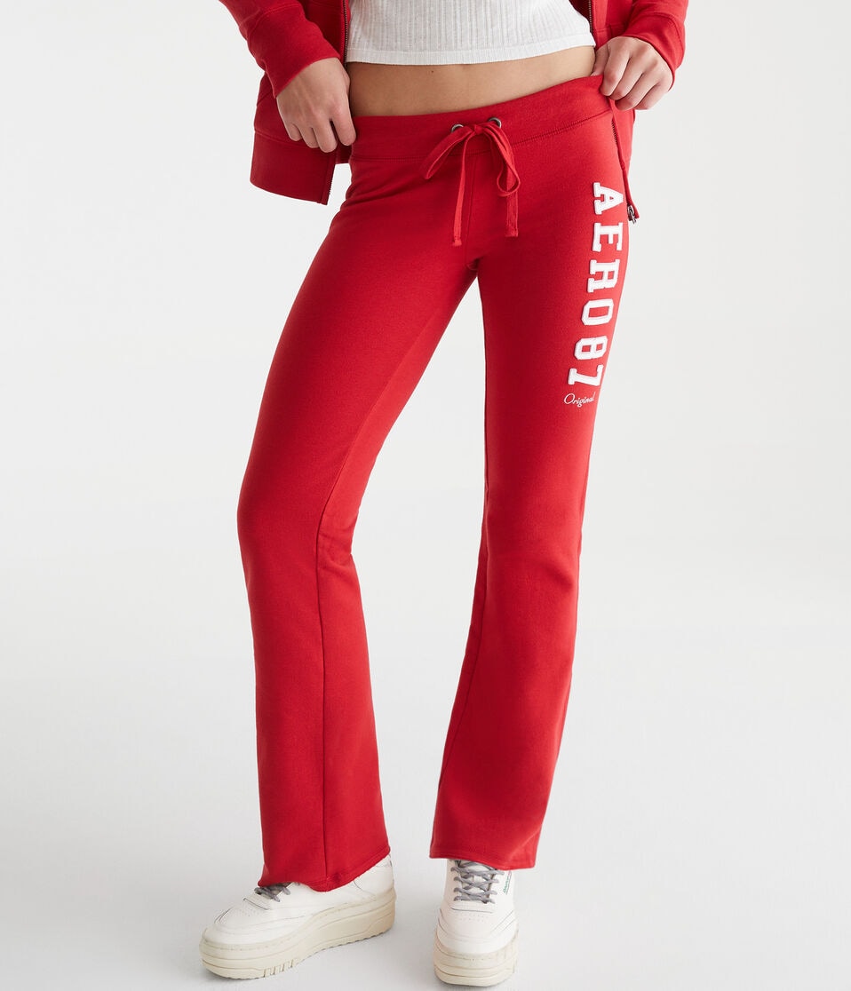 aéropostale Aero 1987 Fit & Flare Sweatpants red cedar