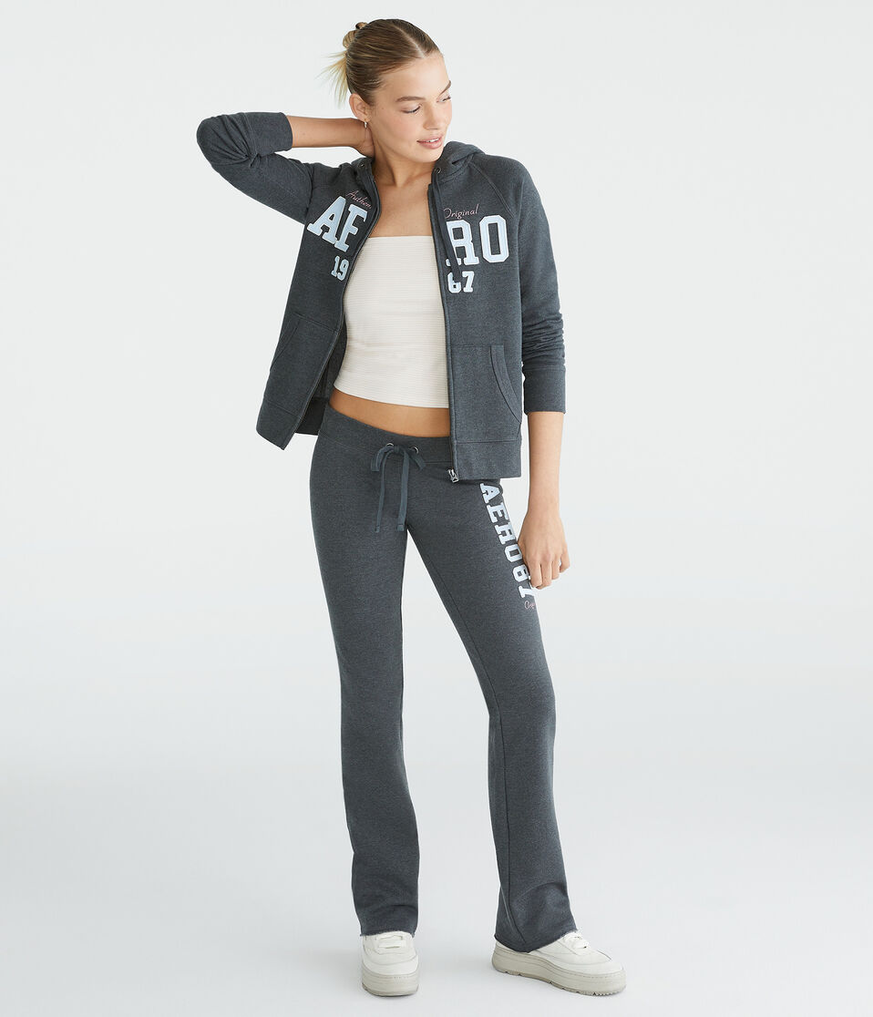 Aéropostale Aero 1987 Full-Zip Hoodie Charcoal Heather Grey