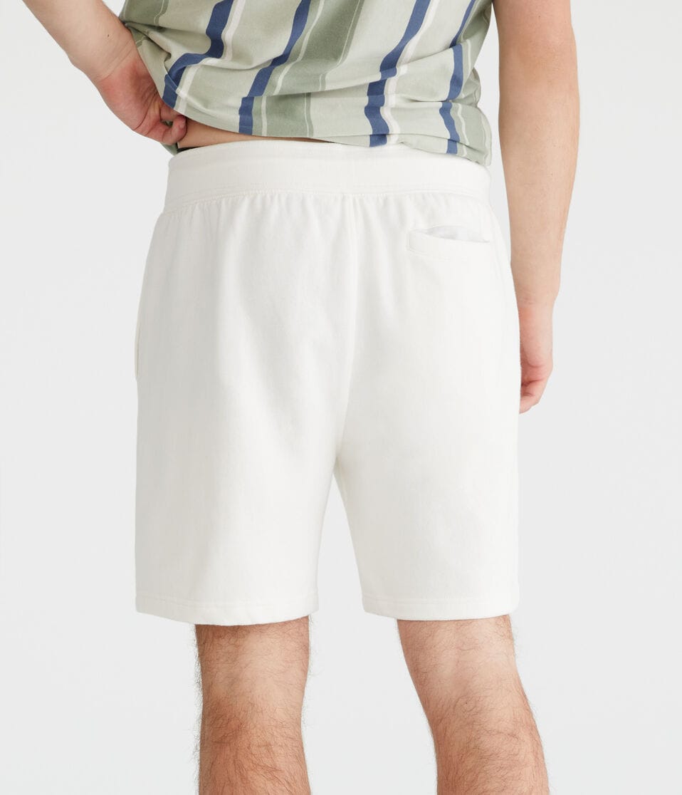 Aéropostale Aero 1987 Heritage Fleece Shorts 7" Egret White
