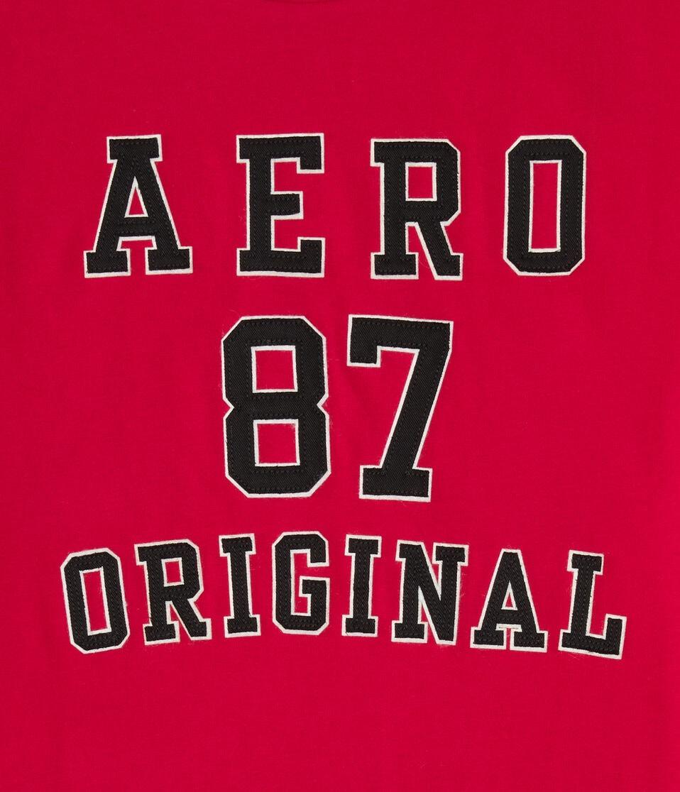Aéropostale Aero 87 Original Appliqué Graphic Tee Red Cedar