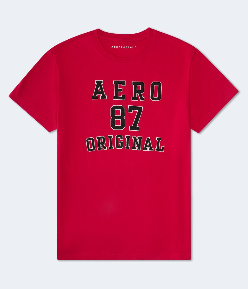aéropostale Aero 87 Original Appliqué Graphic Tee red cedar