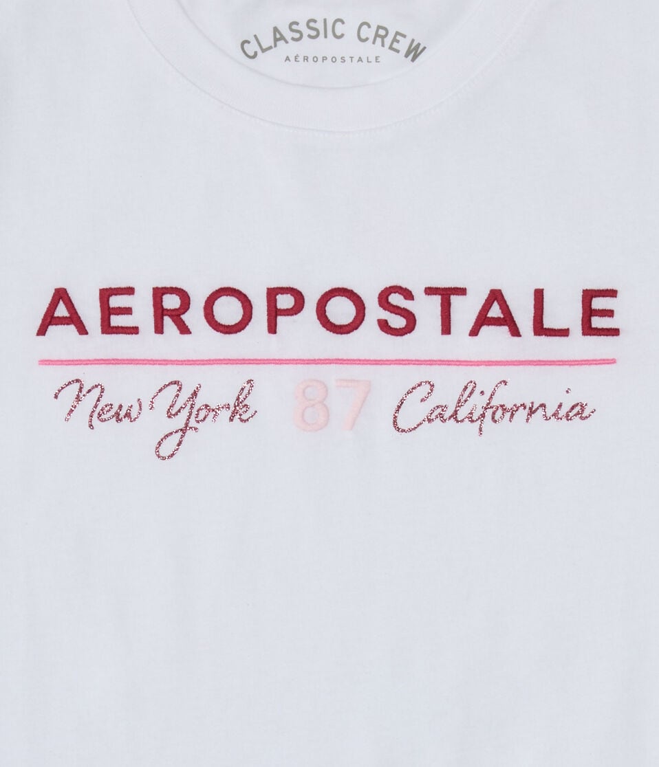 Aéropostale Aero 87 Script Shine Graphic Tee Bleach