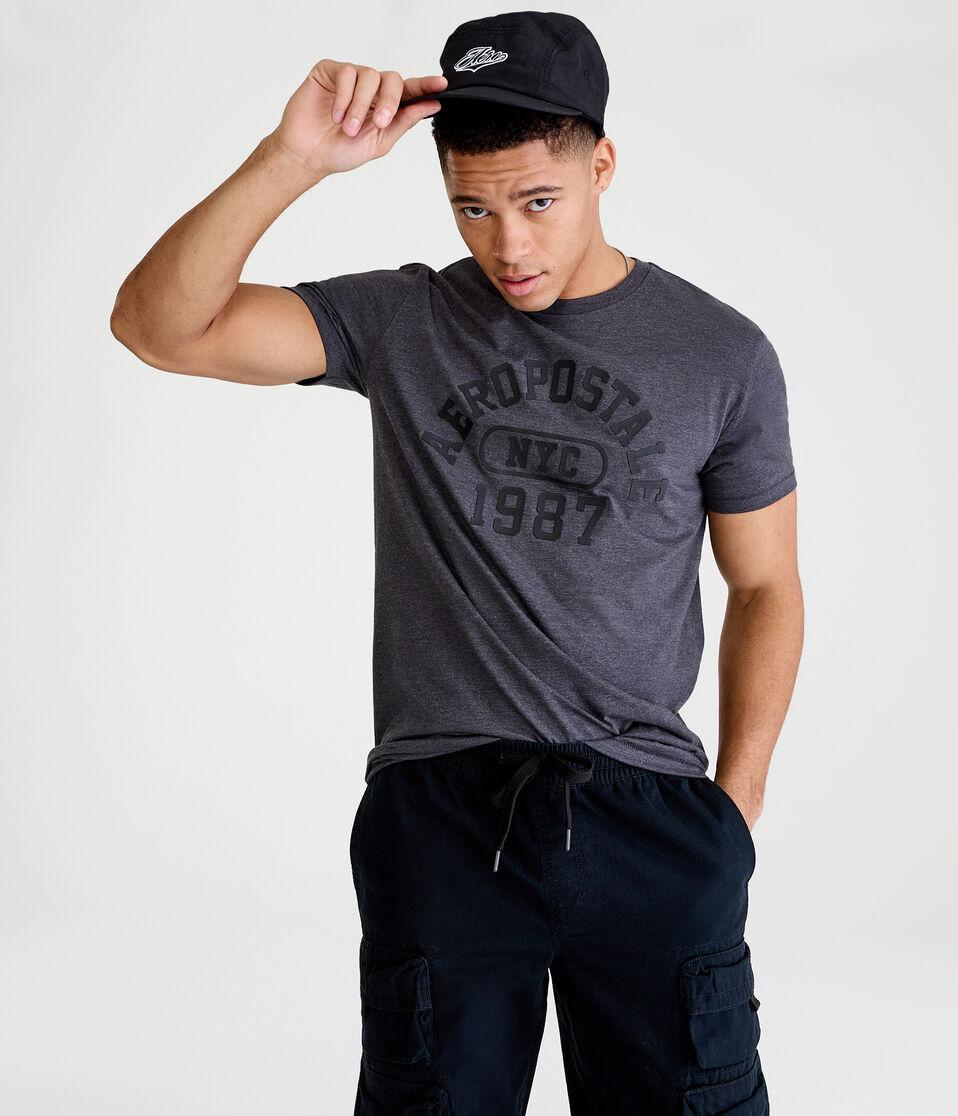Aéropostale Aero Arch 1987 Graphic Tee Charcoal Heather Grey