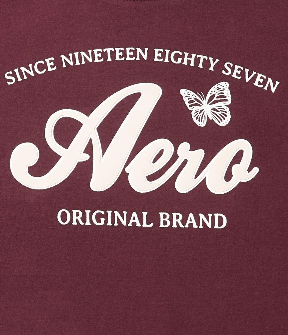 Aéropostale Aero Arch Butterfly Foil Graphic Tee Bloomsberry