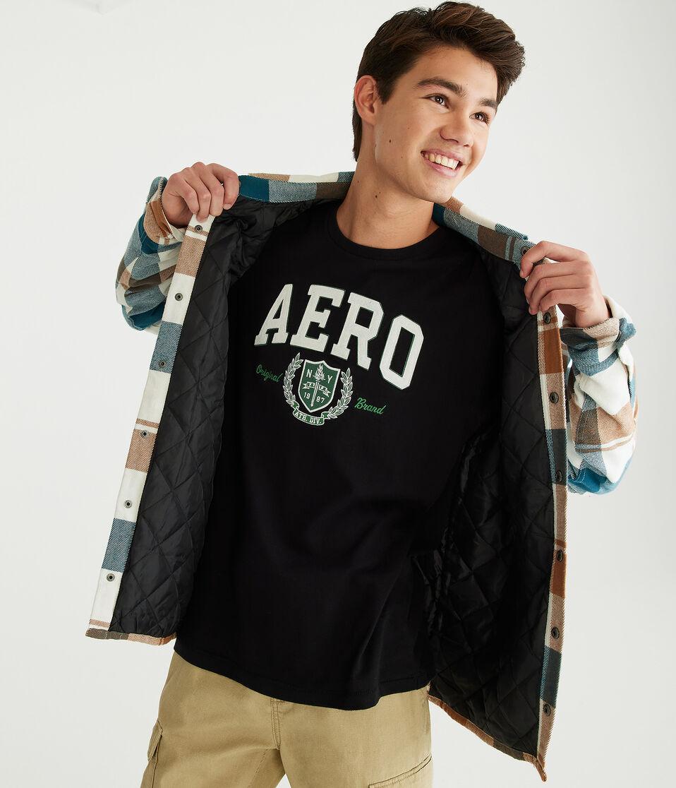 Aéropostale Aero Athletic Crest Appliqué Graphic Tee Black Fox