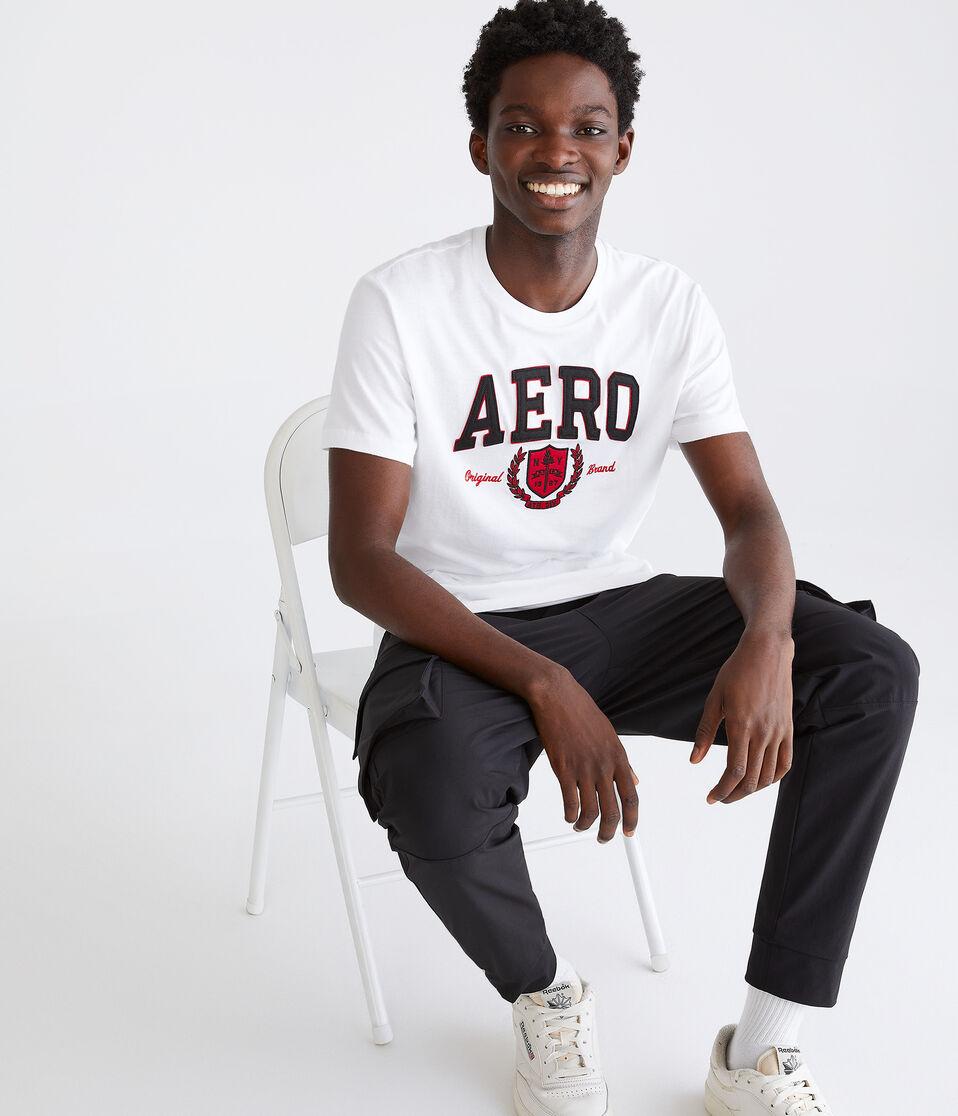 Aéropostale Aero Athletic Crest Appliqué Graphic Tee Bleach