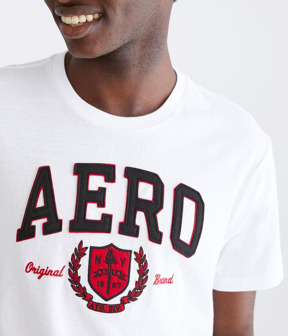 Aéropostale Aero Athletic Crest Appliqué Graphic Tee Bleach