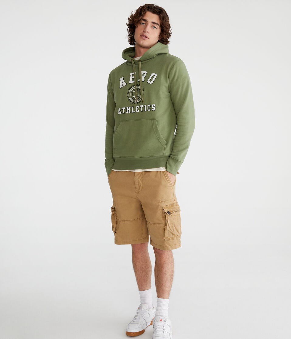 Aéropostale Aero Athletics Crest Pullover Hoodie Everglade Olive