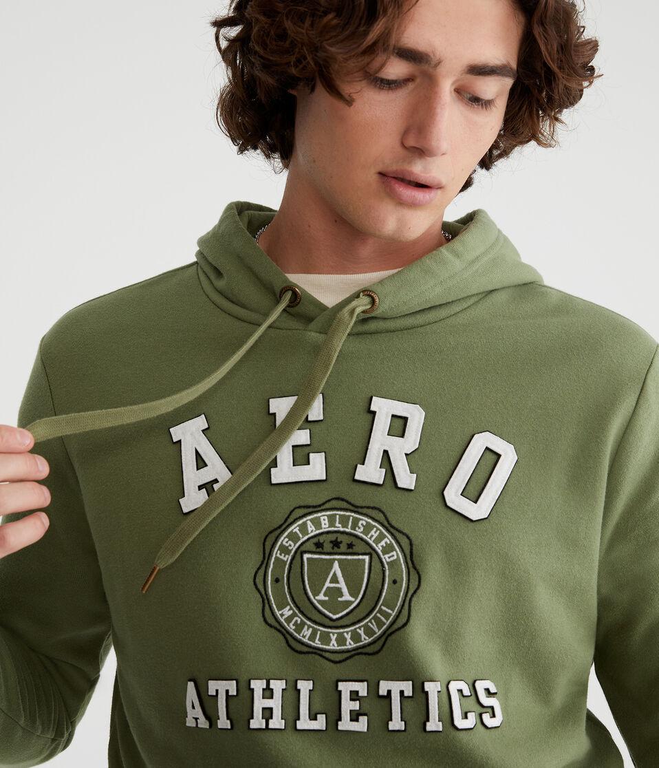 Aéropostale Aero Athletics Crest Pullover Hoodie Everglade Olive