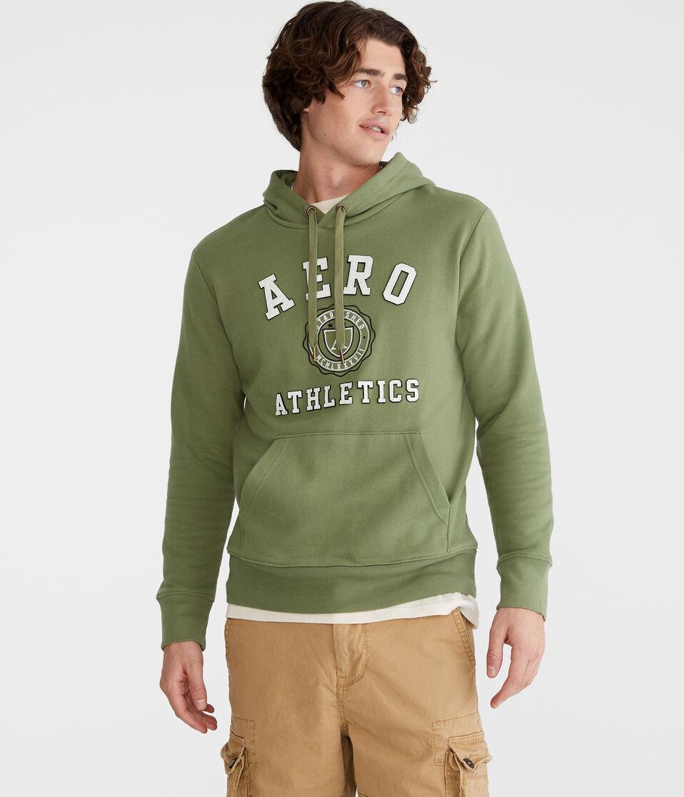 aéropostale Aero Athletics Crest Pullover Hoodie everglade olive