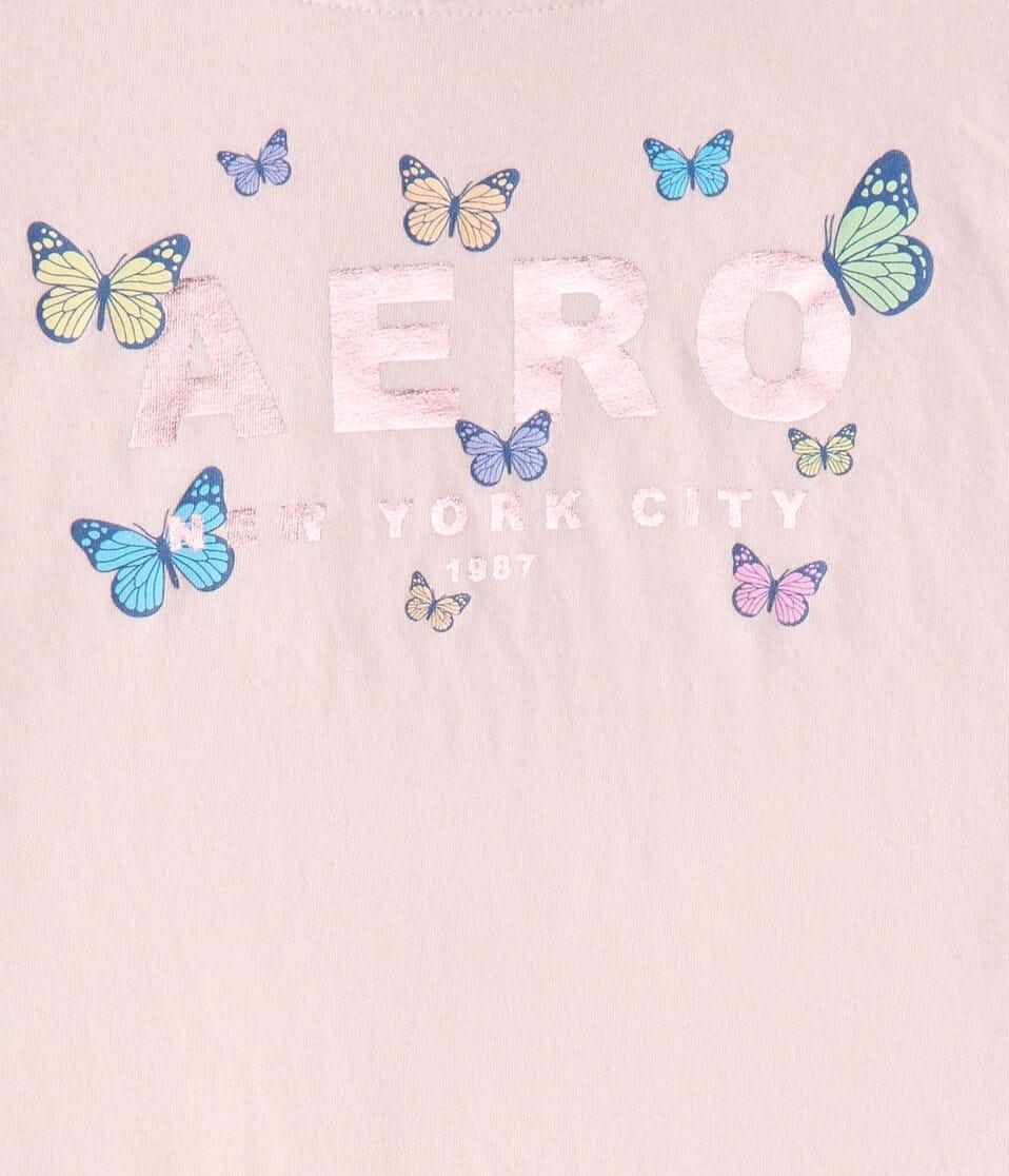 Aéropostale Aero Butterflies Foil Graphic Tee Peach Whip