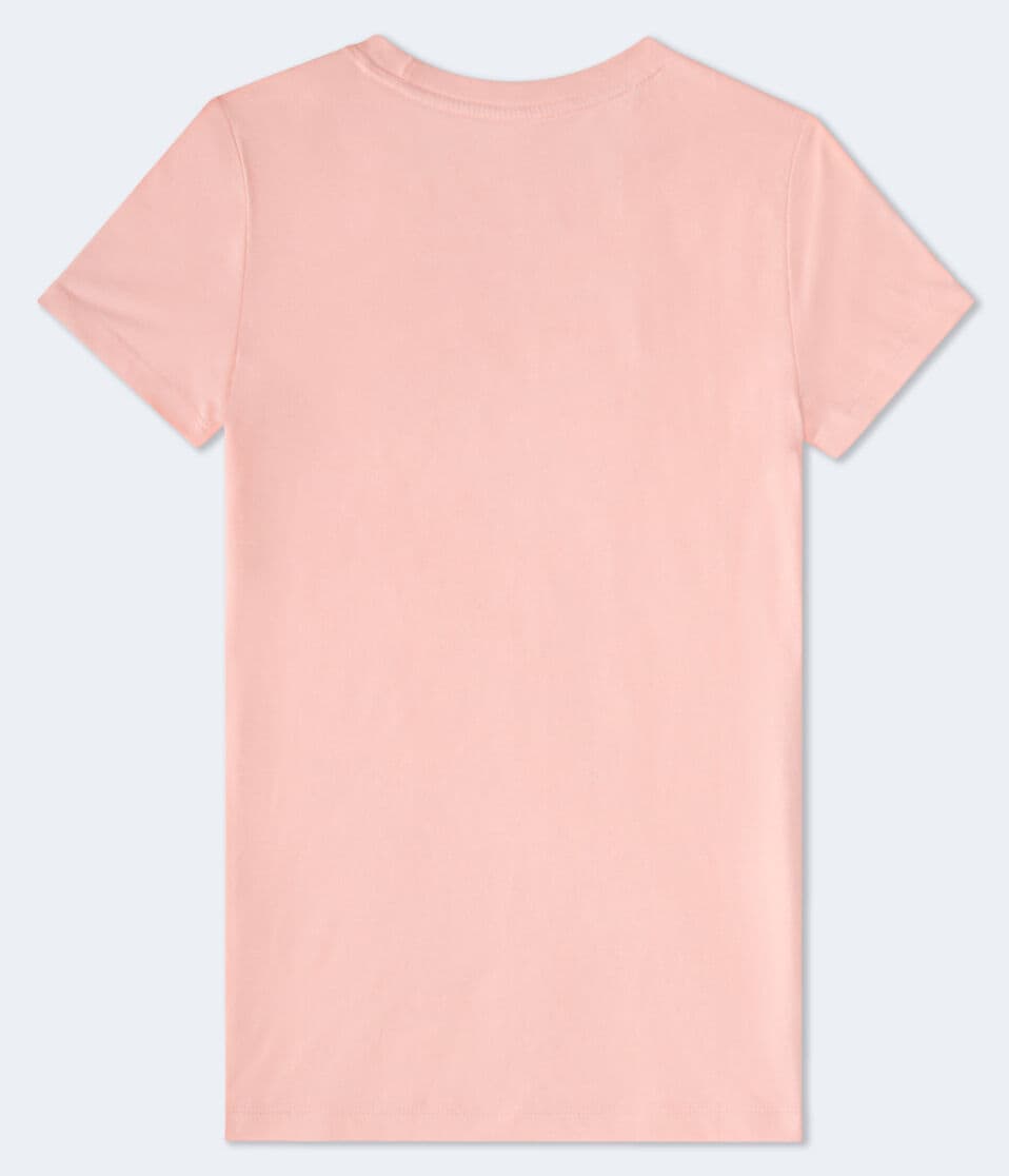 Aéropostale Aero Circle Butterflies Flocked Graphic Tee Pink Tulip