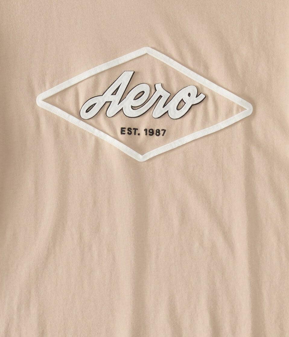 Aéropostale Aero Diamond Logo Appliqué Graphic Tee Warm Taupe