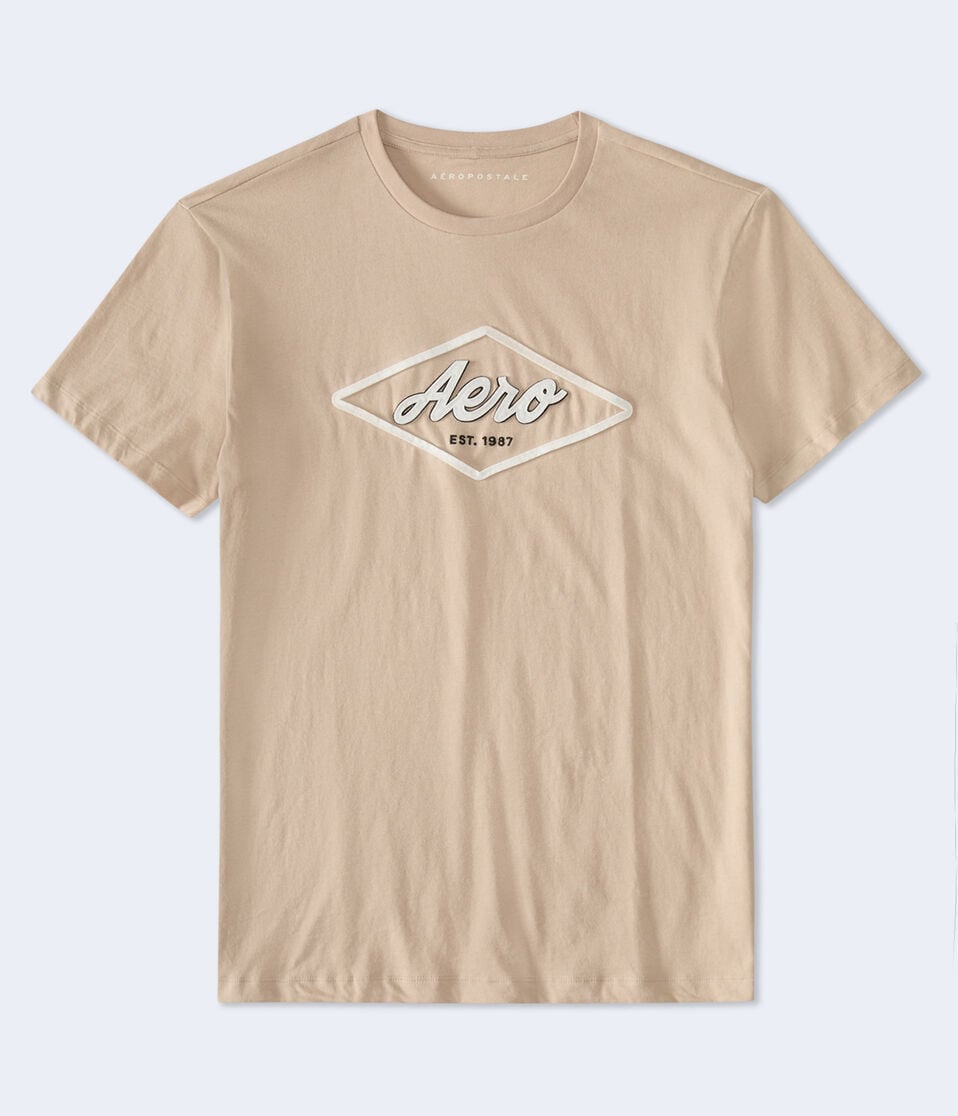 aéropostale Aero Diamond Logo Appliqué Graphic Tee warm taupe