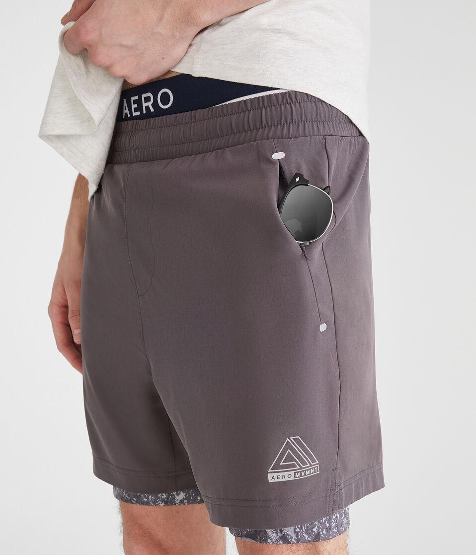 Aéropostale Aero MVMNT Camo 2-in-1 Hybrid Active Shorts 5.5" Stonewall