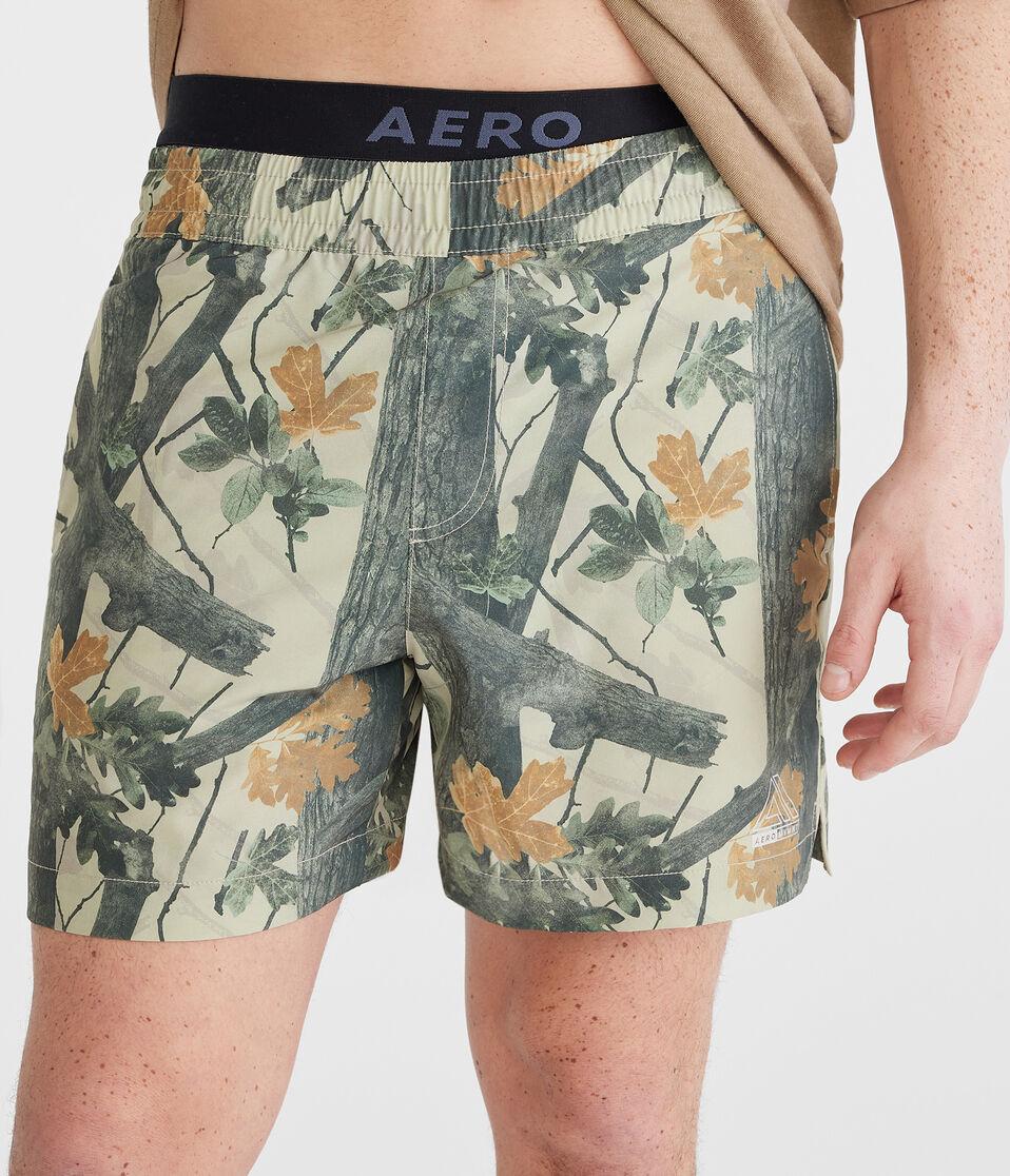 aéropostale Aero MVMNT Forest Camo Hybrid Active Shorts 5.5" organic olive