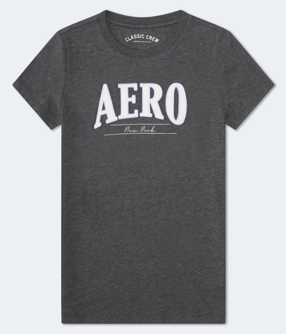 aéropostale Aero New York Appliqué Graphic Tee charcoal heather grey