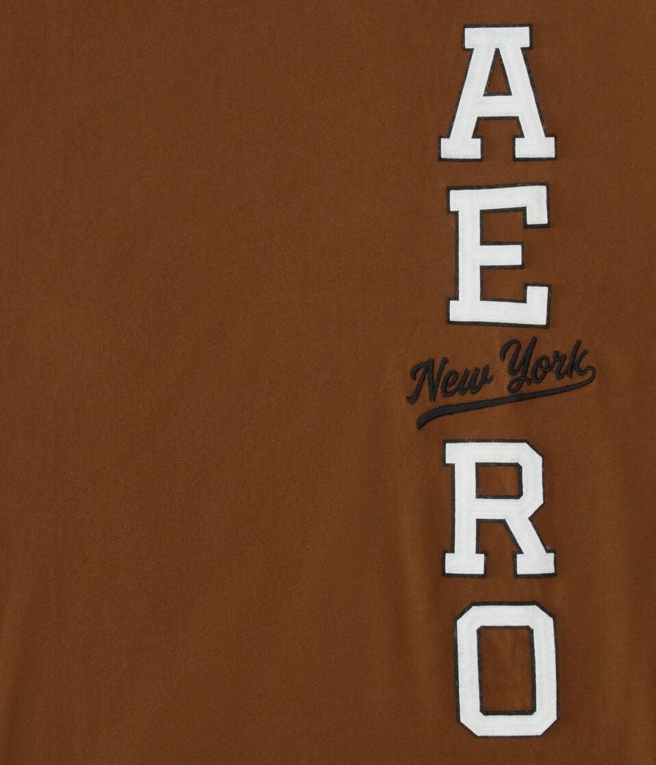 Aéropostale Aero New York Appliqué Graphic Tee Medium Brown