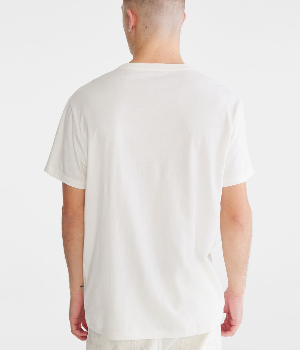 Aéropostale Aero New York Gothic Logo Appliqué Graphic Tee Deep Ivory