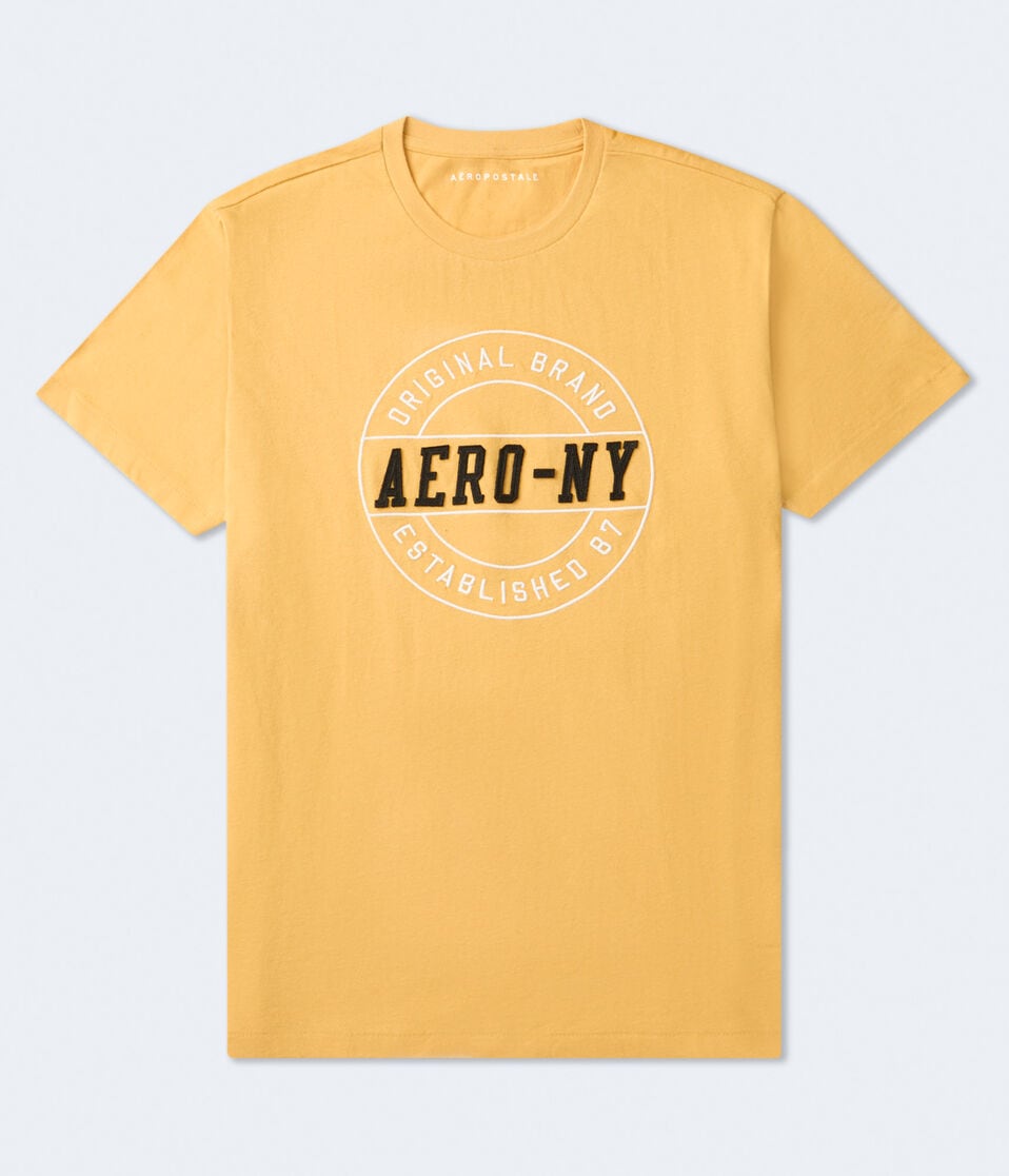 aéropostale Aero NY Appliqué Graphic Tee mecca gold