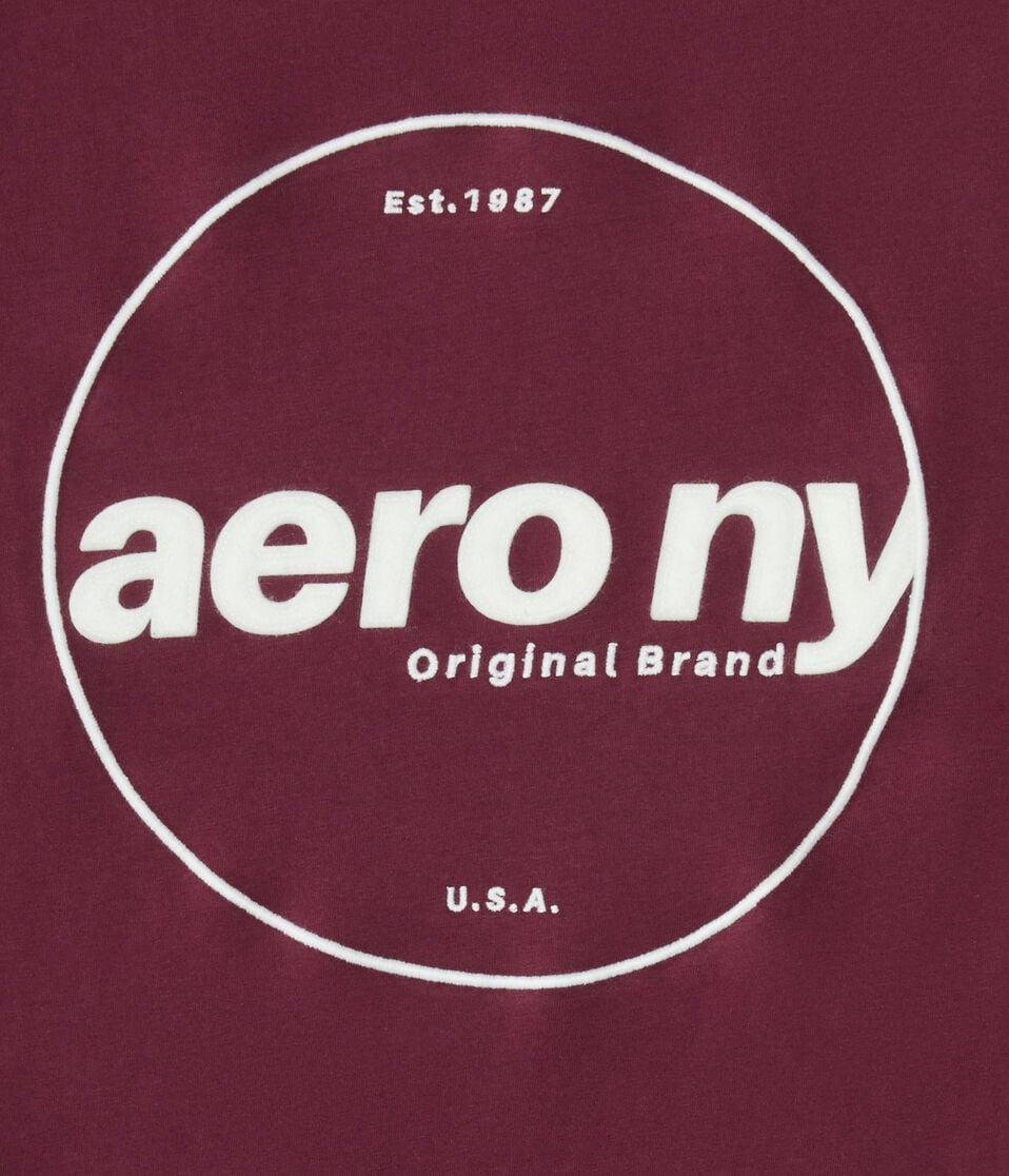 Aéropostale Aero NY Circle Appliqué Graphic Tee Red Bark