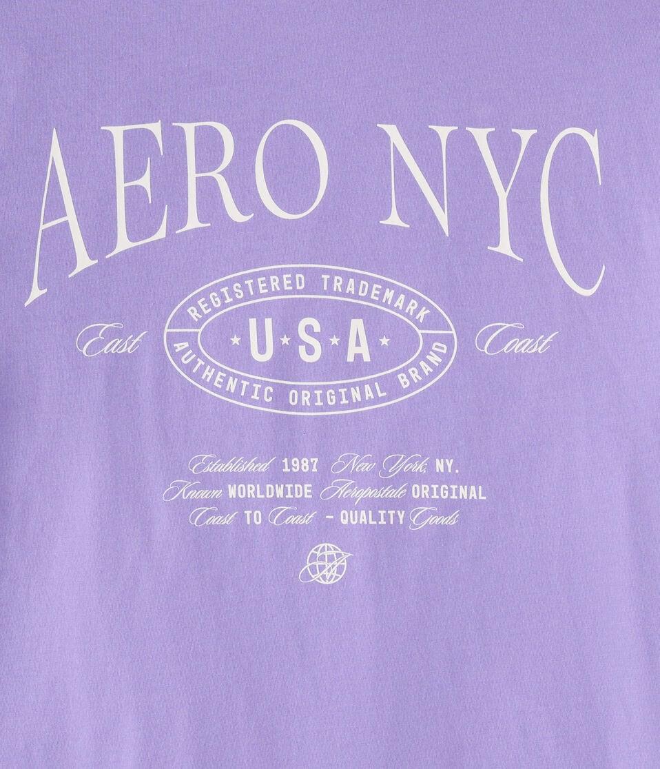 Aéropostale Aero NYC Oval Graphic Tee Washed Raspberry