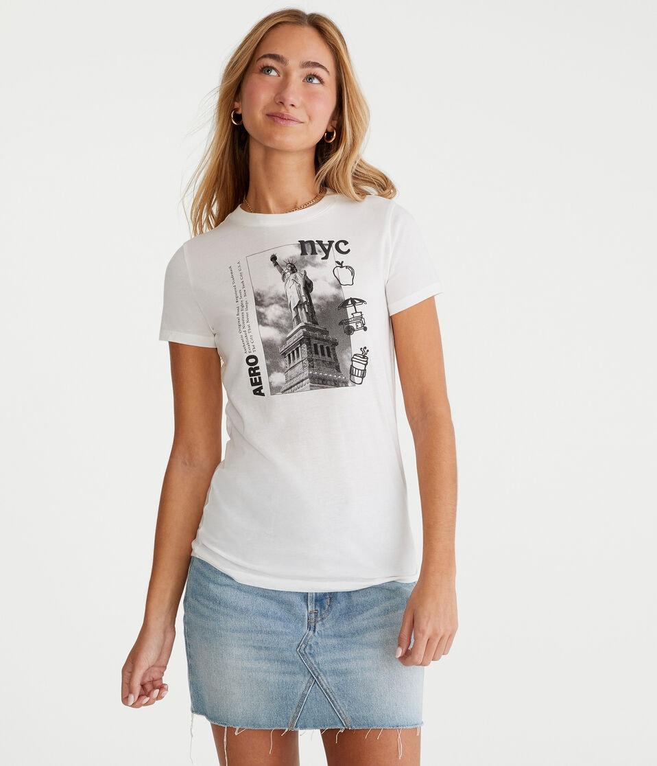 aéropostale Aero NYC Statue Of Liberty Graphic Tee bleach